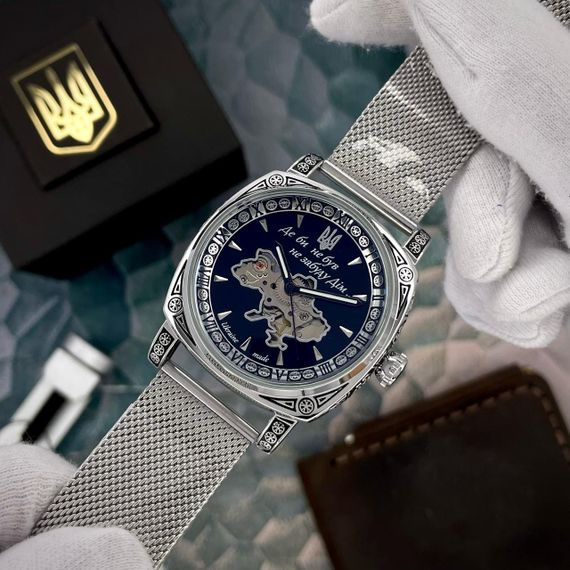 Чоловічий годинник Awarder 021-3D Де би не був Silver-Black Mesh | Зображення 3