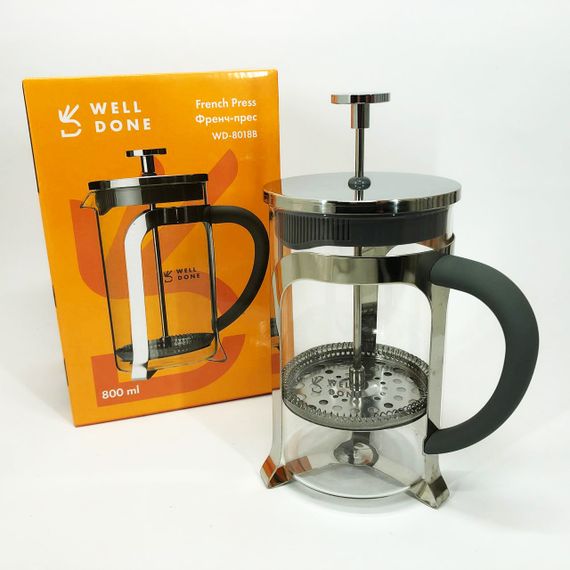 Френч-прес Well Done WD-8018B з ручкою soft-touch 800 мл, Китайський заварник чайник для заварювання трав | Зображення 4