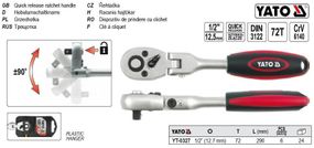 Ключ трещотка M=1/2" L=290 мм YATO Польща YT-0327