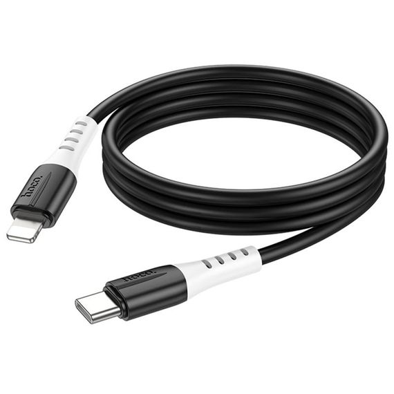 Дата кабель Hoco X82 Silicone Type-C to Lightning 20W (1m) Black | Зображення 3