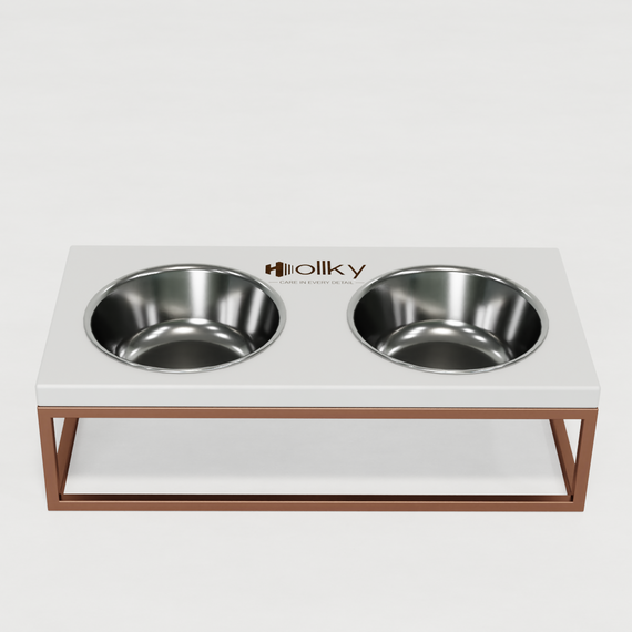 Миски на подставке для средних собак и больших котов Hollky Base M (2 × 0,95 л) BM-422110-GLWH | Зображення 6