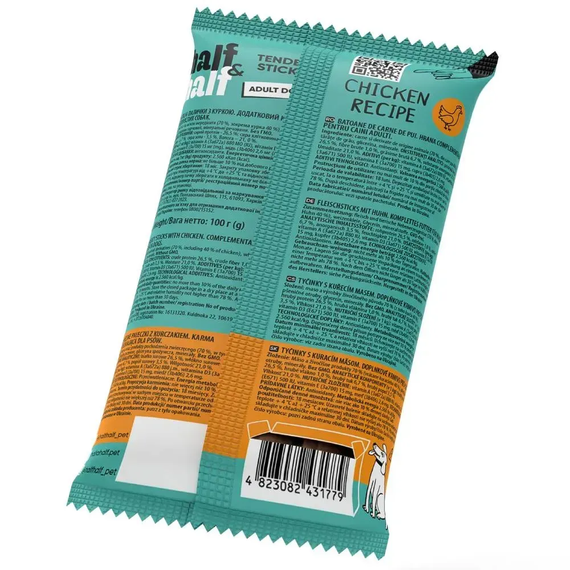Ласощі для собак Half&Half Tender Sticks Adult, курка 100г | Зображення 1