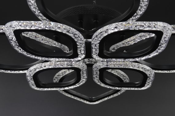 Люстра світлодіодна стельова LED світильник для квартири на стелю лед з пультом 25746 Чорний 10х53х71 см. | Зображення 6