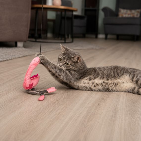 Іграшка Trixie для котів Вудочка з фламінго плюш/склопластик рожевий 42-106 см | Зображення 3