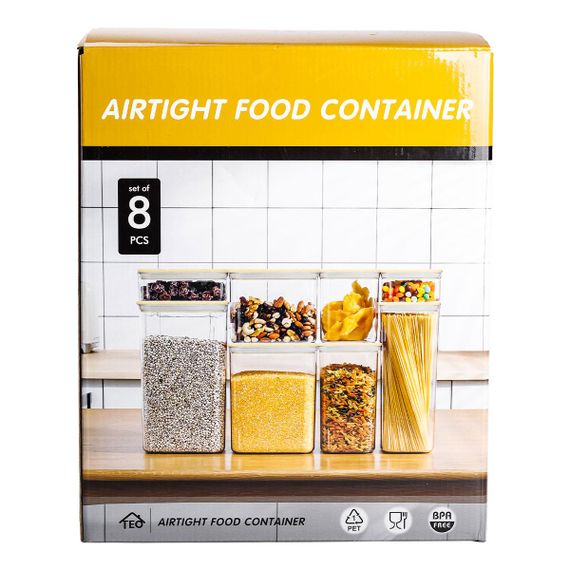 Набір банок для сипучих продуктів 8 штук ємності з бамбуковою кришкою HP-1303 | Зображення 6