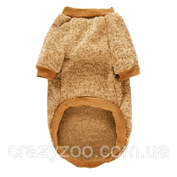 Кофта для собак и котов EcoToys Coffe L рябая кофейная A: 36 см B: 44 см C: 29 см L-7083 | Зображення 1