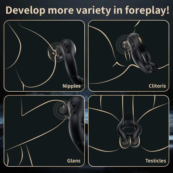 Кільце ерекційне з дистанційним пультом BeYourLover ABE PENIS RING, чорне sexstyle | Зображення 7