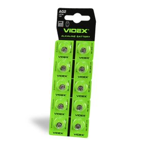 Часовая батарейка Videx AG 2/LR726 в блистере, 10 шт.