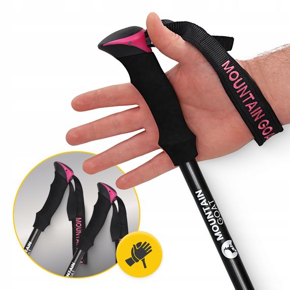 Трекінгові палиці Mountain Goat Pro+ 43-130 см Black/Pink (P-5905973404662) | Зображення 3