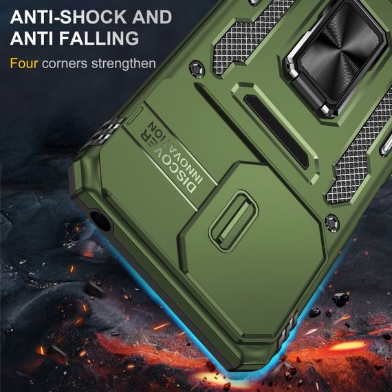Ударостійкий чохол Camshield Army Ring для Xiaomi Poco X6 / Note 13 Pro 5G Оливковий / Army Green | Зображення 1