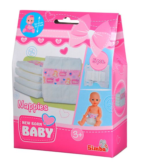 Подгузники для пупса 5 шт New Born Baby 30-43 см | Зображення 1
