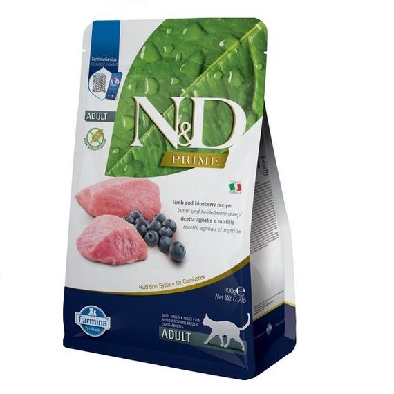 Сухий корм з ягнятиною для котів Farmina N&D Prime Lamb & Blueberry Adult, 300 гр