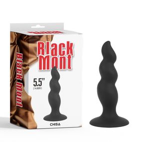 Анальна пробка із хвилястою поверхнею Chisa Black Mont чорна, 4.8 см Sex Aura