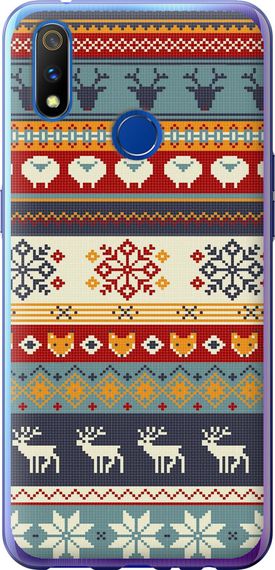 Чехол на Realme X Lite Рождественский орнамент "3303u-2030-17620"