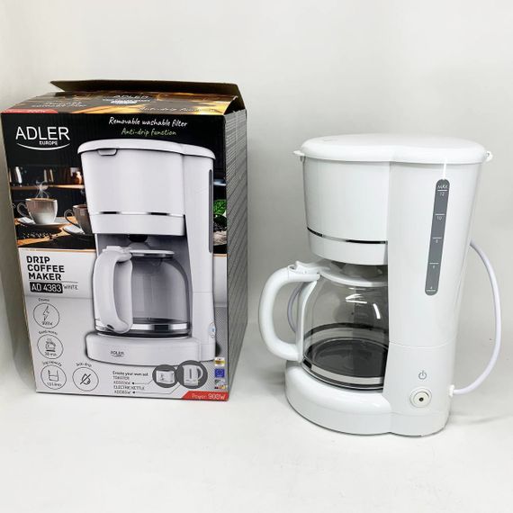 Кофеварка крапельна Adler AD 4383 white 1.5Л 900 Вт WF-53 | Зображення 2