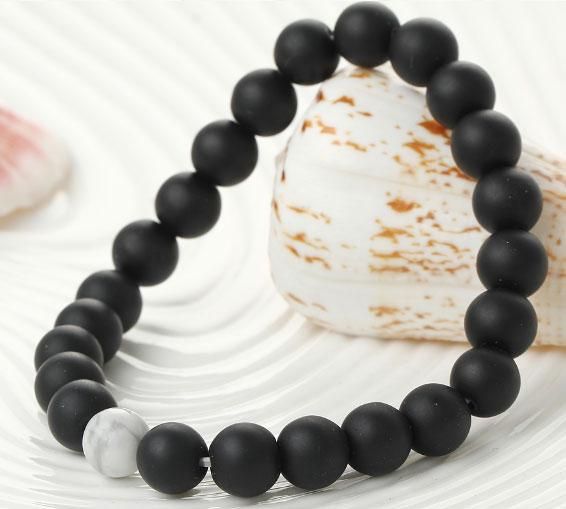 Браслет-резинка Primo Marble на руку - Black/White | Зображення 3
