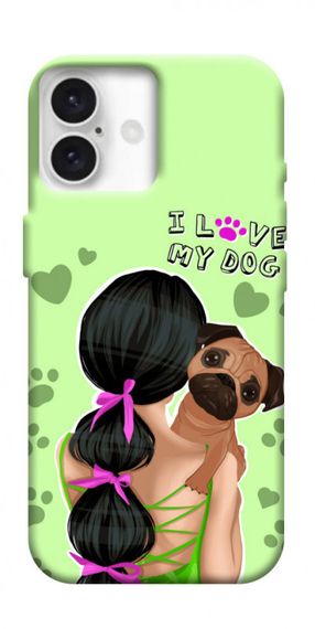 Чохол з картинкою Love my dog для Apple iPhone 16 Plus