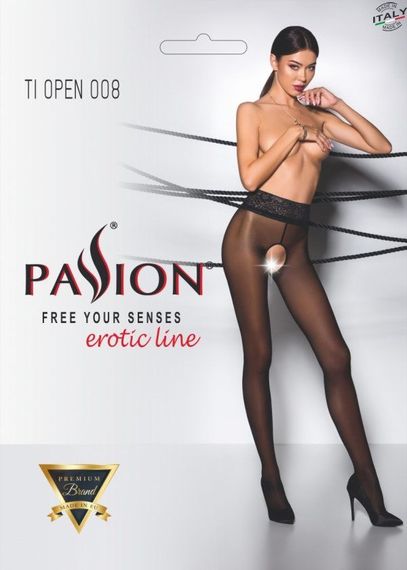 Еротичні колготки з пікантним вирізом Passion TIOPEN 008 (30 den), Чорний, 1, 2, 1/2, Маленький розмір | Зображення 5