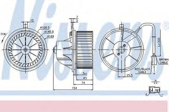 Вентилятор салону AUDI, VW (вир-во Nissens) NISSENS 87068 на AUDI 4000 (89, 89Q, 8A, B3)