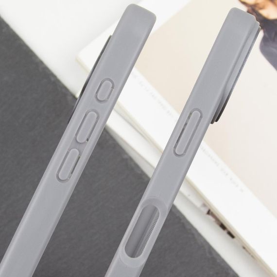 TPU чохол Transparent + Colour 1,5mm для Apple iPhone 16 (6.1") Grey | Зображення 3