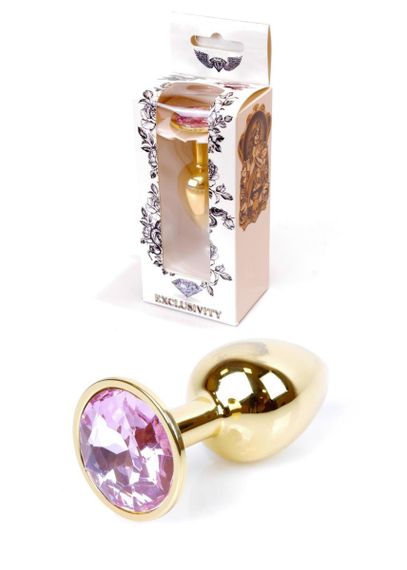 Анальна пробка - Jewellery Gold Plug Light Pink Sex Aura