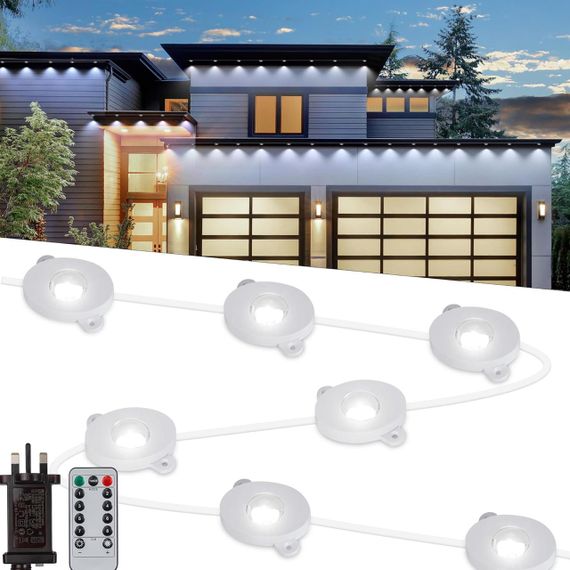 Різдвяна гірлянда Tacobey Eaves 15 м — 36 LED, жовте тепле світло, мережеве живлення, для вулиці та дому