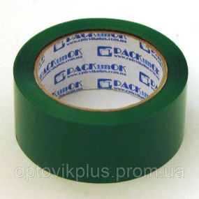 Скотч PACKunOK пакувальний зелений 40мкм*45мм*200