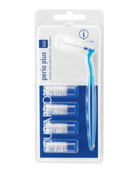 Набір міжзубних йоржиків Curaprox CPS 410 Set (5шт.) + тримач UHS 451