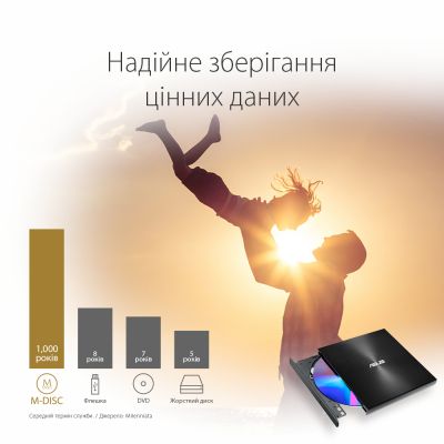 Оптичний привід DVD-RW ASUS SDRW-08U9M-U/BLK/G/AS (SDRW-08U9M-U/BLK/G/AS) | Зображення 3