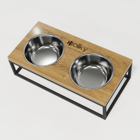 Миски на підставці для середніх собак та великих котів Hollky Base M (2 × 0,95 л) BM-422110-GRNT | Зображення 3