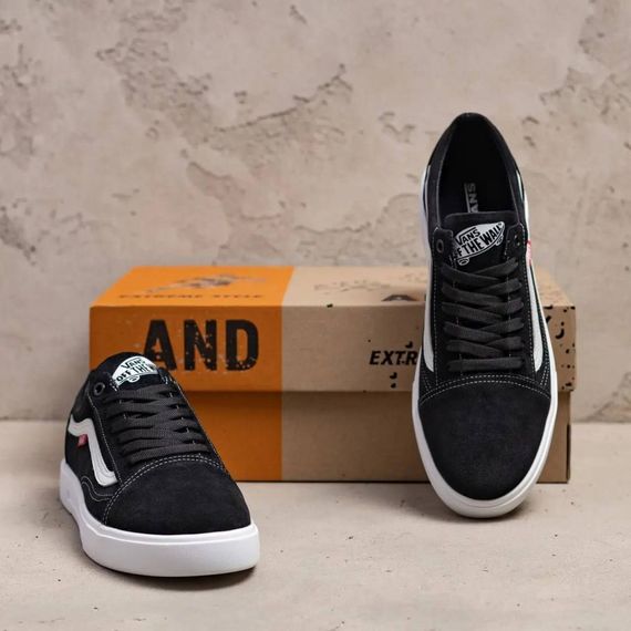 Демісезонні шкіряні (замш)  кеди Vans чорні | Зображення 3