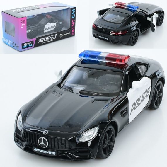 Машинка поліцейська інертна Auto Mir Mercedes-Benz GTS AMG 2018 AS-3129 12 см