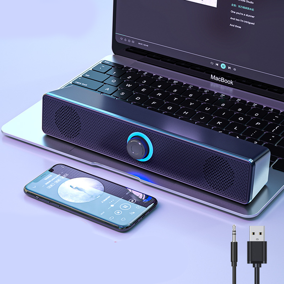 Звукова панель SV дротова колонка 4D 3.5MM для ПК з RGB-підсвічуванням (sv1956) | Зображення 1