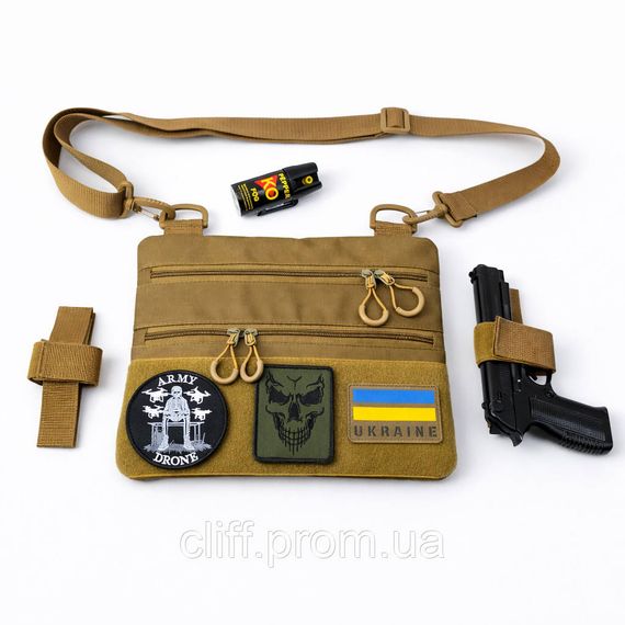 Сумка через плече Cordura 1000D з панеллю для патчів (койот) | Зображення 8