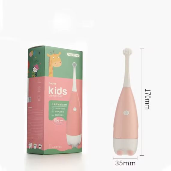 Дитяча електрична зубна щітка Пінгвінчик Focus Kids. Рожева | Зображення 1