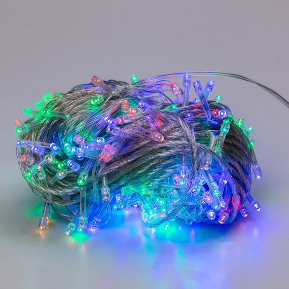 Гирлянда нить 22м на 218 LED лампочек светодиодная прозрачный провод 8 режимов работы W500LEDML | Зображення 6