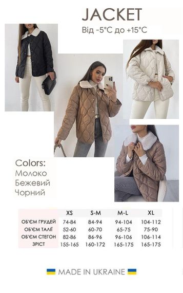 Куртка стьобана з хутряним з'ємним коміром колір чорний розмір XS-XL XL | Зображення 5