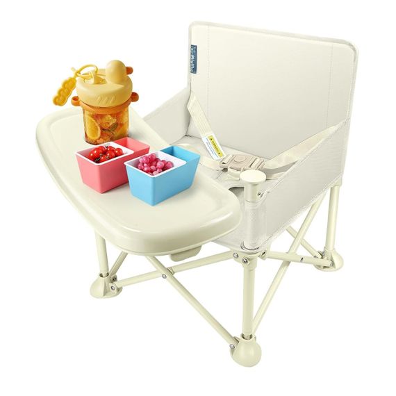 Дитячій стільчик складний портативний для годування з підносом, дорожній обідній стілець для дітей 6–36 міс, стільчик-бустер