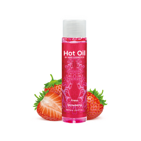 Їстівна масажна олія Nuei HOT OIL "Полуниця" (100 мл): Зігріваючий ефект для масажу та солодких поцілунків
