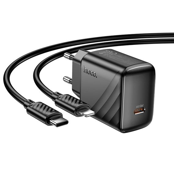 Мережевий зарядний пристрій Hoco CS24A 1 USB-C PD/QC 25W+Type-C to Lightning | Зображення 3