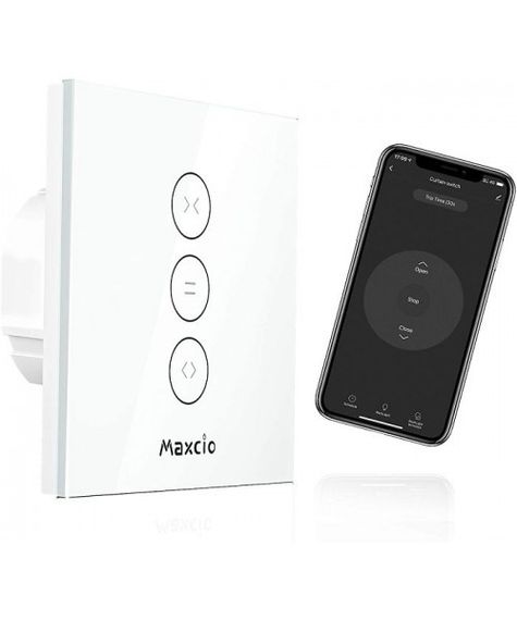 Настінний сенсорний вимикач для штор/ролет Maxcio WF-CS01 з підтримкою WiFi.