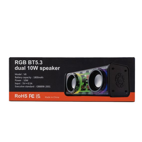 Колонка портативная V8 BT/TF/USB/TWS 10 вт черная | Зображення 2