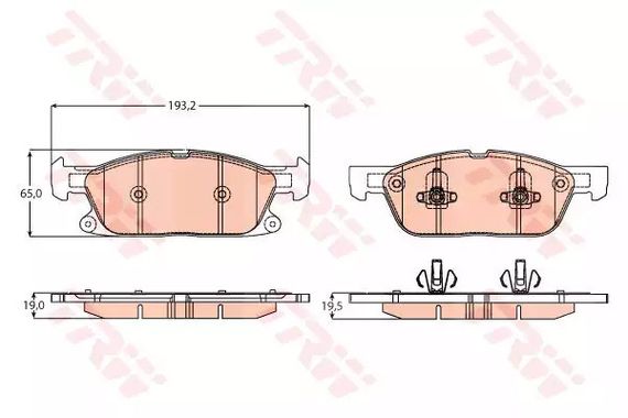 Гальмівні колодки дискові FORD Galaxy/S-Max/Edge F 15, TRW (GDB2167)