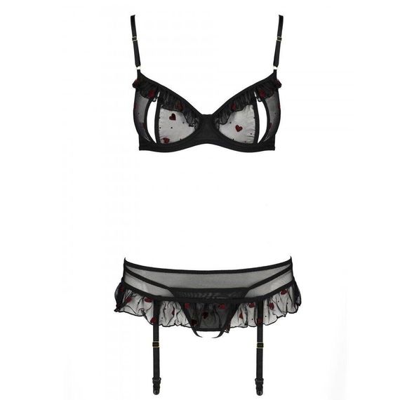 Сексуальный комплект с поясом для чулок LOVELIA SET black XXL/XXXL - Passion | Зображення 4