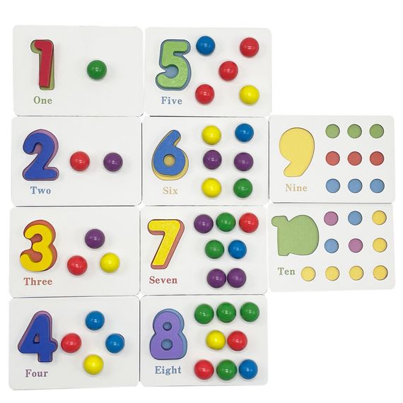 Детский деревянный набор "Бусины" C15055 карточки, щипцы, бусины