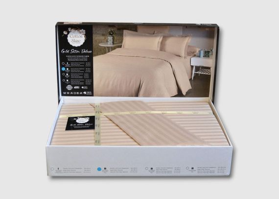 Постільна білизна Cotton Shine Stripe Satin 200х220 Cappuccino | Зображення 2