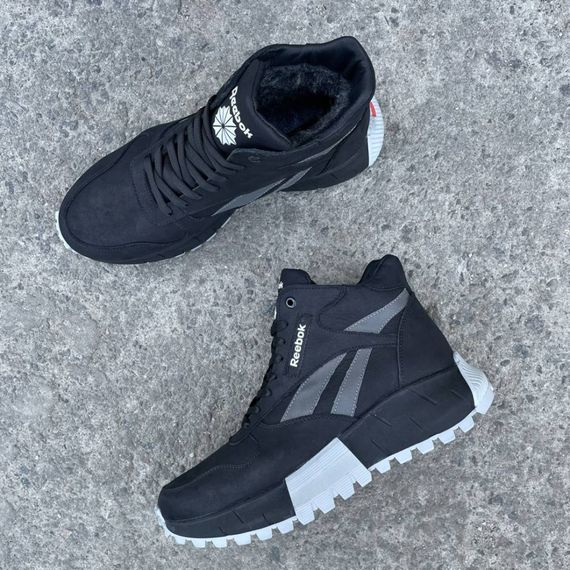 шкіряні зимові ботинки Reebok колір чорний / сірий | Зображення 4