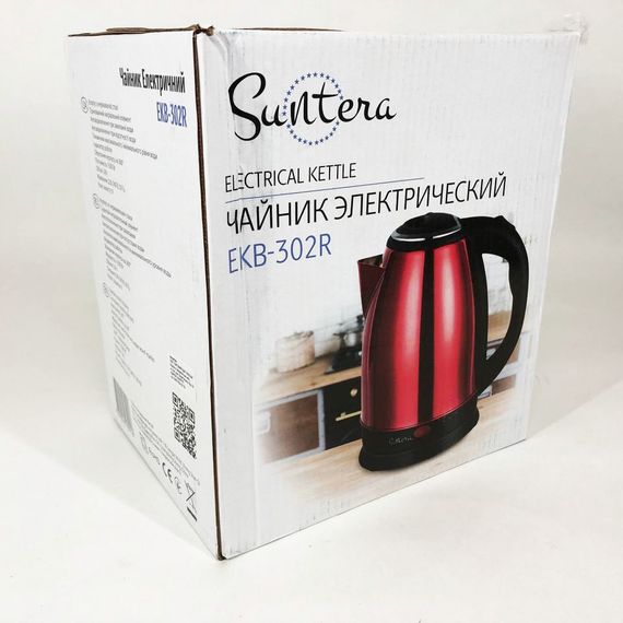 Хороший электрический чайник Suntera EKB-302R / Маленький электрочайник / LG-385 Бесшумный чайник | Зображення 3