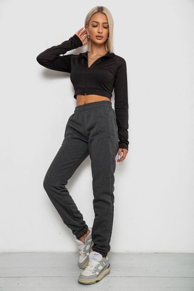 Спортивные штаны женские на флисе, цвет грифельный, 238R58641-2 | Зображення 1