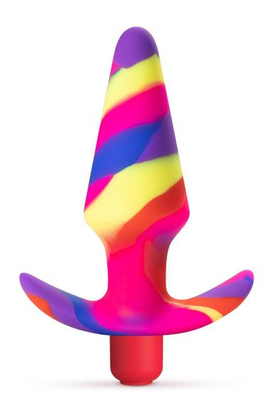 Анальна пробка різнокольорова з вібрацією AVANT FREE SPIRIT SCARLET Sex Aura